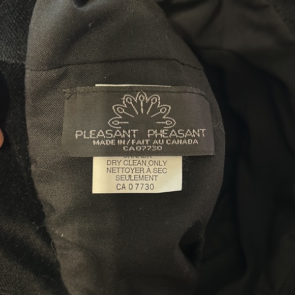PLEASANT PHEASANT 100% Cotton Black Hat Raised Trim Accent OSFM Made in Canada - Picture 4 of 7